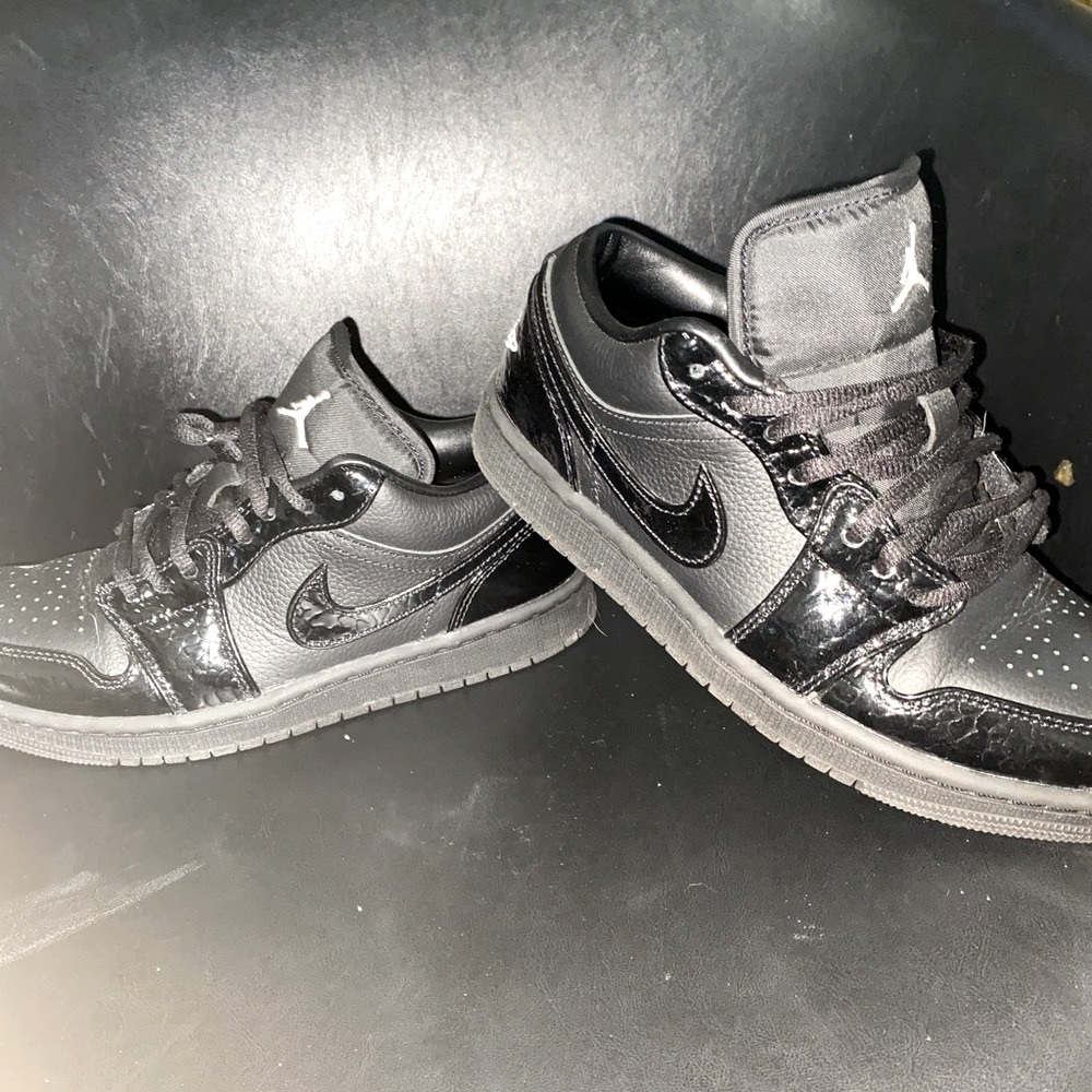 Nike Black Sneakers with Iconic Air Jordan 1 Design